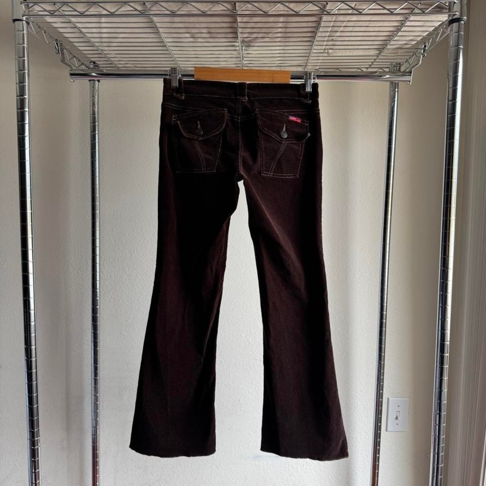 BCBG Max Azria Brown Corduroy Flare Pants Y2K Low Rise Bootcut Sz 2